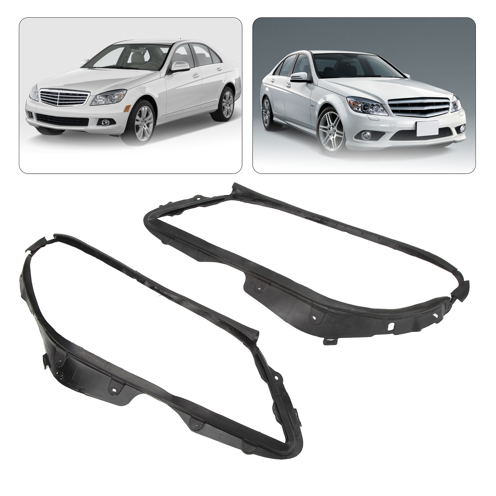 SLK 1 Pair Headlight Trims Sealing Cover 2048260991 Rubber Headlight