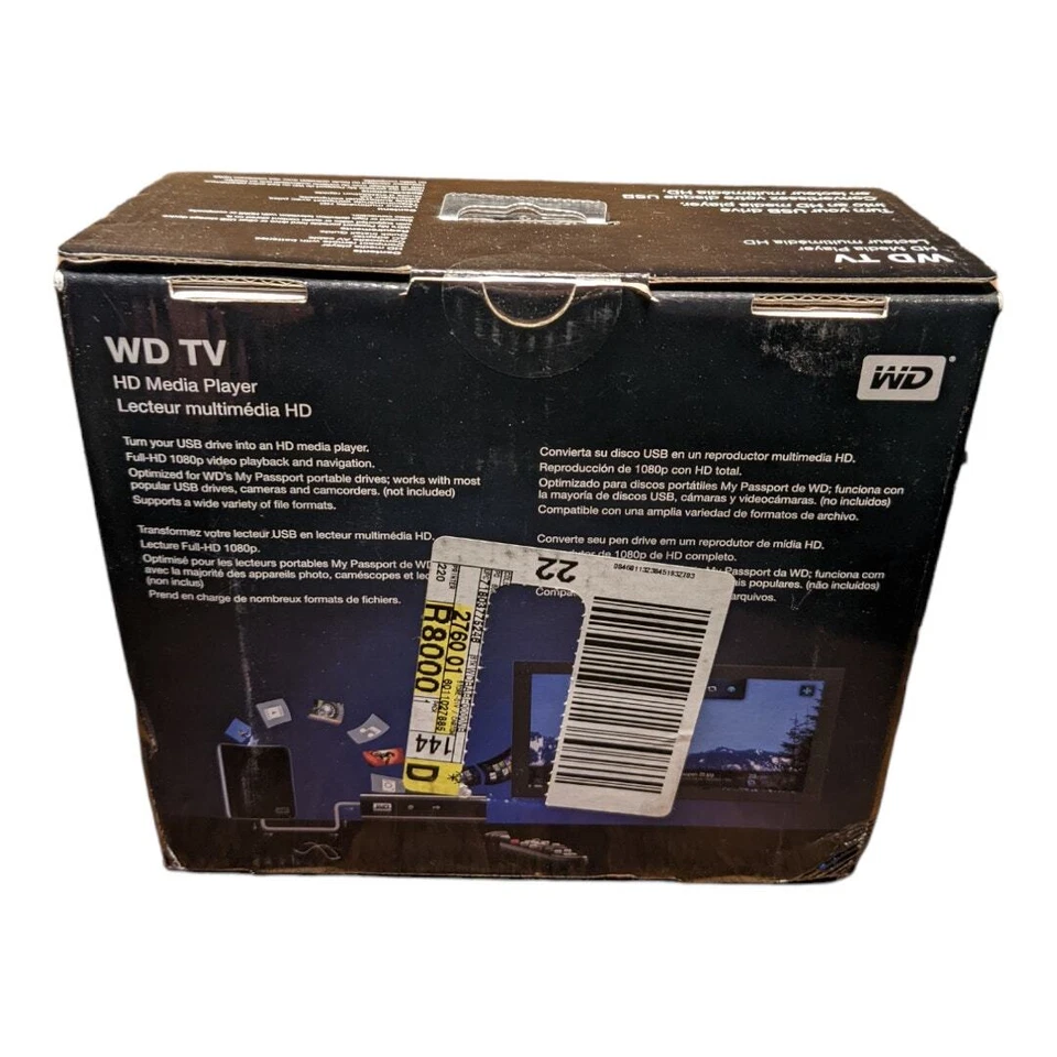 NEW Western Digital WD TV HD Media Streaming Player WDBABF0000NBK 1080P HDMI - Image 4 of 4