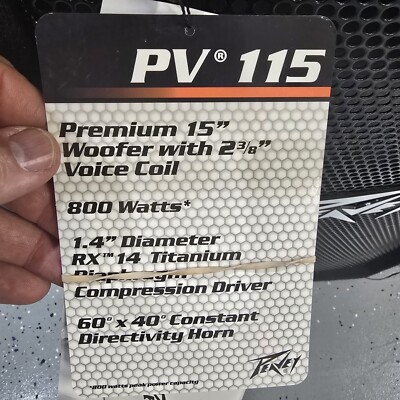Peavey PV115 スピーカー　ペア 2) Peavey Pv115 Pro Audio DJ 15