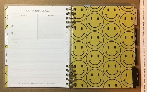 NUOVO! Happy Planner 2025-2026 "SUNNY SMILES" Classico ORIZZONTALE 12-Mo. SPIRALE - Foto 17 di 18