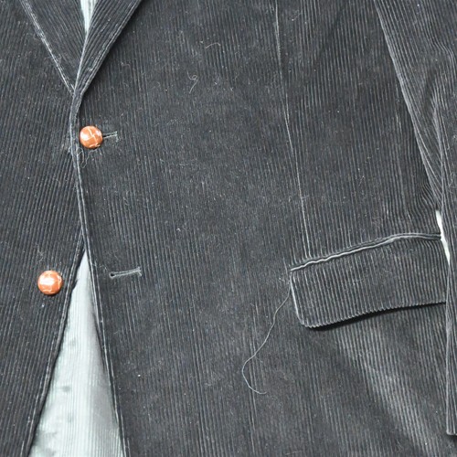 Monsieur Adolfo 44R Black Wide Wale Corduroy Mens Blazer Jacket Sport Coat - Picture 3 of 12