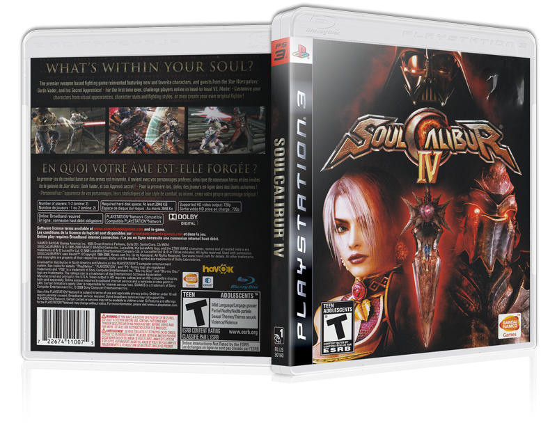 Soul Calibur IV - Replacement PS3 Cover and Case. NO GAME
