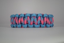 550 Paracord Survival Bracelet Cobra C. Blue/Cotton Candy "Made in the USA"