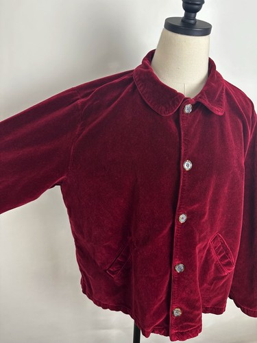 Chaqueta de Terciopelo CP SHADES M Borgoña Rojo Algodón Calce Cuadrado Relajado Bohemio Mínimo - Imagen 3 de 13