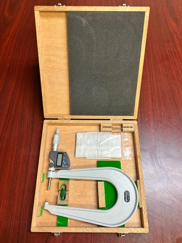 MITUTOYO 389-352 1-2" 6.5" Deep Throat Micrometer,Digimatic,Carbide Face, CLEAN