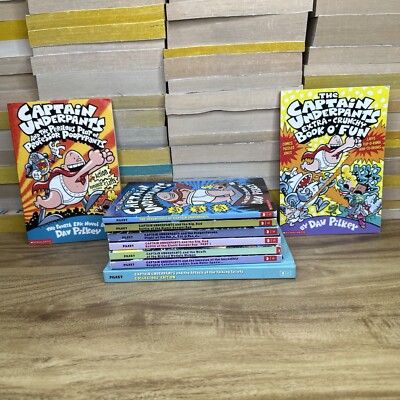 Lot Of 9 Captain Under Pants Book Lot Paperbacks Scholastic