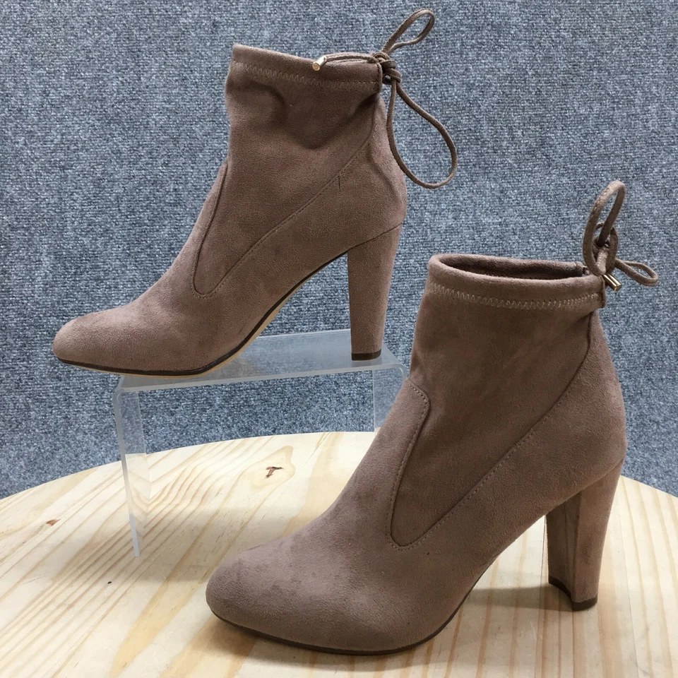 Botas Unisa Para Mujer 7 M Ressie Calcetín Marrón Con Cordones Tobillo Tacones Cono Informales Foto 4 de 4
