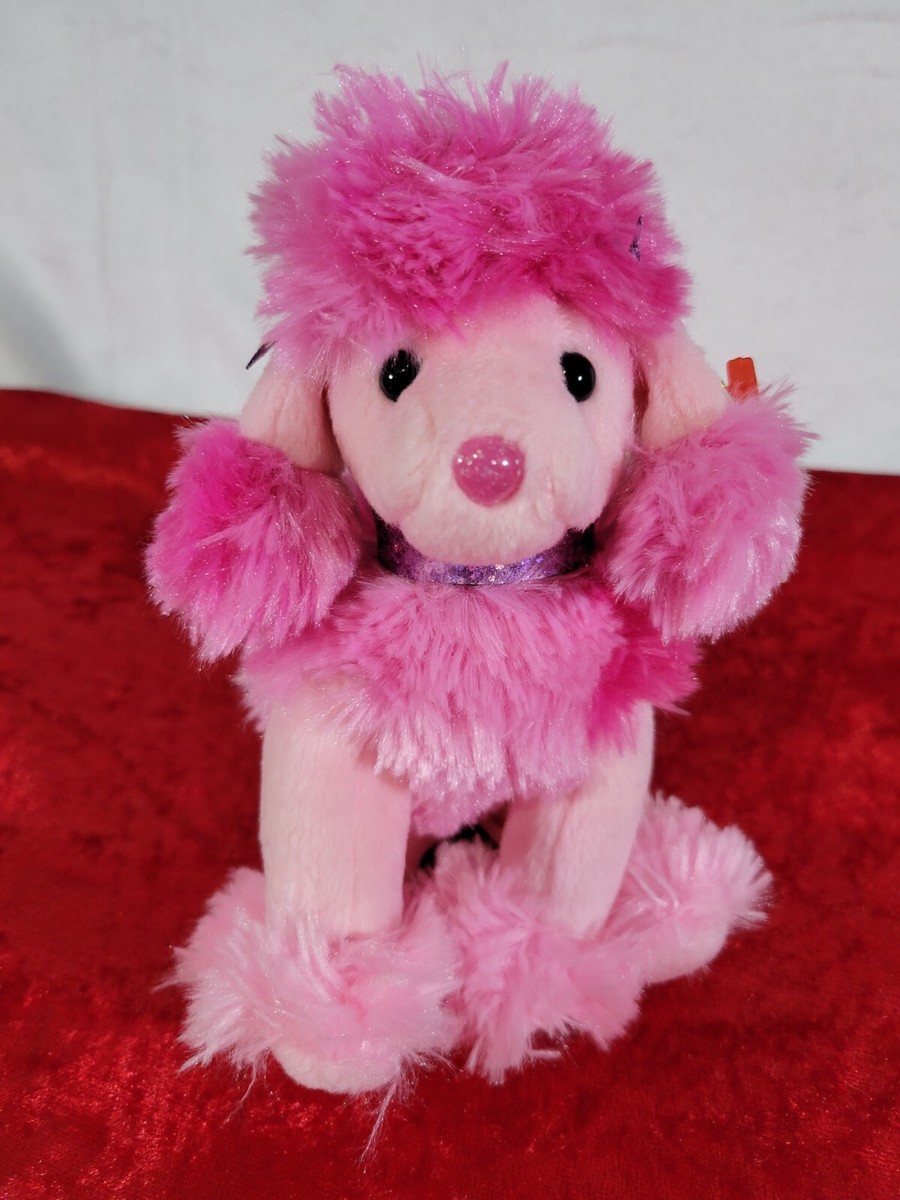 Ty Beanie Baby Ooh La La Pink Poodle New with Tags Purple Bows