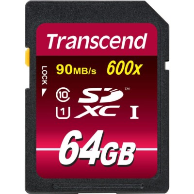 Transcend 64GB 90MB/s 600X Class 10 Ultimate SDXC Memory Card (TS64GSDXC10U1)