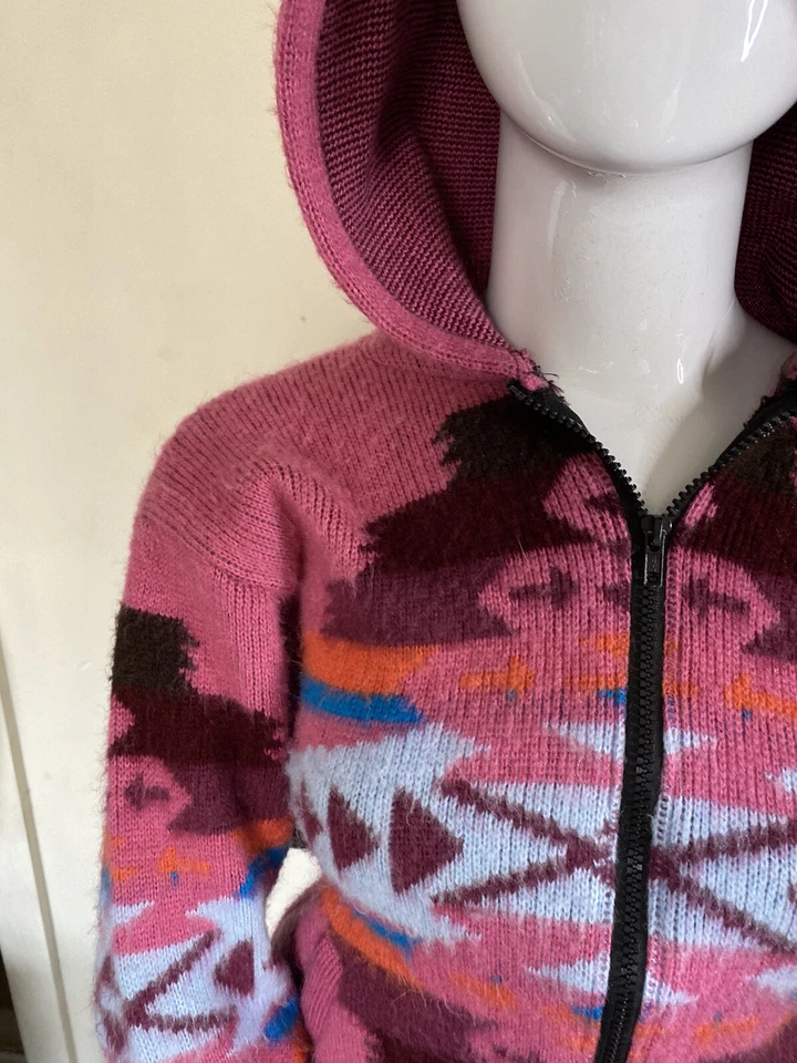 DE COLECCIÓN EARTH RAGZ KIDZ MEXICANO AZTECA SUDADERA CON CAPUCHA SUÉTER ROSA TALLA XL CÁLIDO ACOGEDOR POLAR Foto 3 de 4