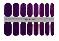 Dark Purple Sparkle Glitter Nail Polish Strips / Nail Wraps / Nail Stickers