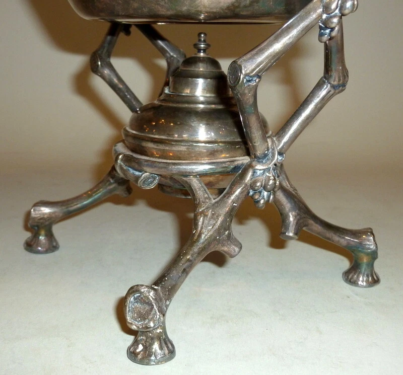 Antigua tetera CHRISTOFLE FRANCIA plateada inclinable uva y vid hotel FRANKFURT Foto 4 de 4