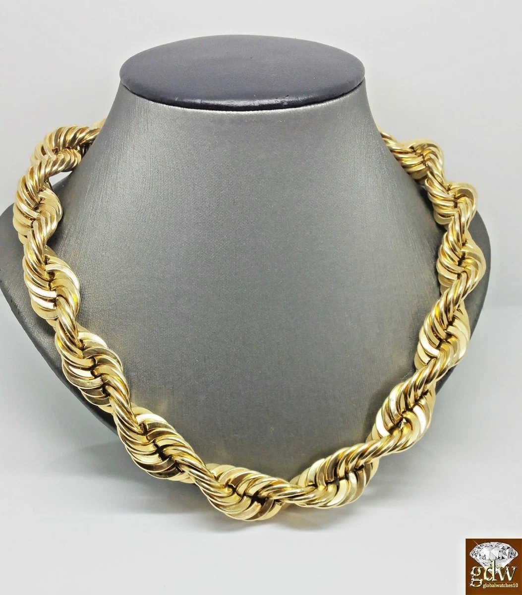 10k Real Gold Rope Chain Necklace 20 Inch 15mm Men thick Brand NEW