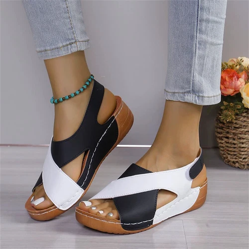 Damen Orthopädische Sandalen Bequeme Hausschuhe Peep Toe Offener Schuhe Sommer - Bild 2 von 25
