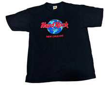 Hard Rock Cafe New Orleans Black T-Shirt Mens Large Made In USA Vintage