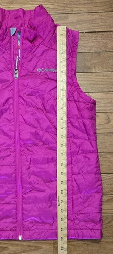 Columbia Omni Heat Quilted Puffer Vest Fushia Pink Women’s Large Full Zip Pocket - Picture 12 of 15