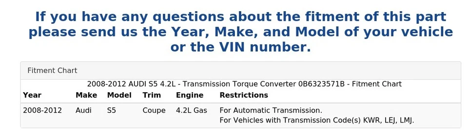 AUDI S5 2008-2012 4,2 L - Convertidor de par de transmisión 0B6323571B Foto 4 de 4