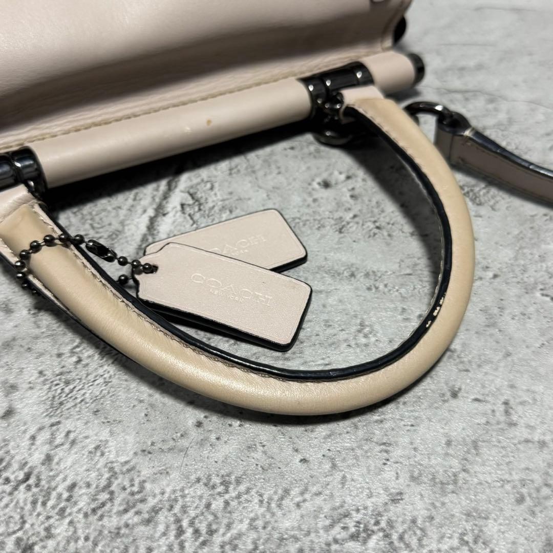 COACH Tea Rose Python Leather 2way Shoulder Bag T… - image 6