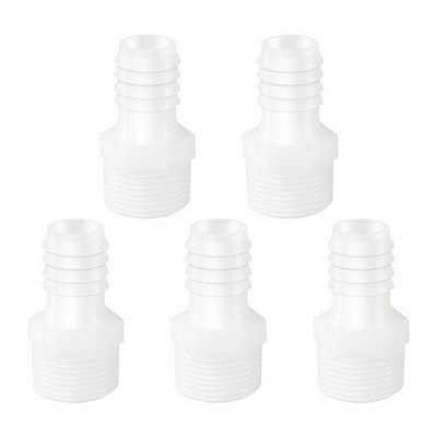 5 Pack 5/8 Barb to 3/4 Male Thread Plastic Hose Barb Adapter Fitting