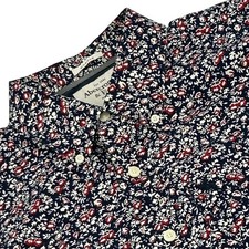 Abercrombie Fitch Shirt Mens L Navy Floral Muscle Fit Long Sleeve Button Down