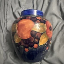 Antique Moorcroft pottery Pomegranate Ginger Jar H: 9" missing lid 