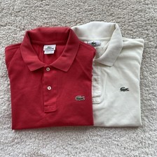 Lot of 2 Lacoste Regular Fit Men s Polo Shirt Short Sleeve Banana Red Sz 6