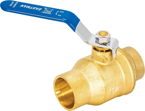 1-1/4 in Full Port Brass Ball Valve, Sweat x Sweat Connection, 20067LF