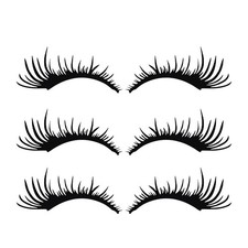 3 Pairs Black PET Car Headlight Sticker Eyelashes Car Decoration Stickers