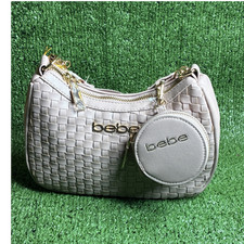 bebe pink Crossbody Bag Zip Detachable Adjustable Strap Coin Pouch Pockets