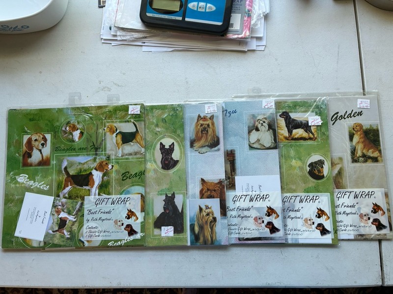 NEW! SIX - Dog Breed Gift Wrap Collection Ruth Maystead - Variety Of Breeds