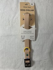 Wild One Adjustable Dog Collar - Medium Neck 12  -15   - Tan Colorblock- New