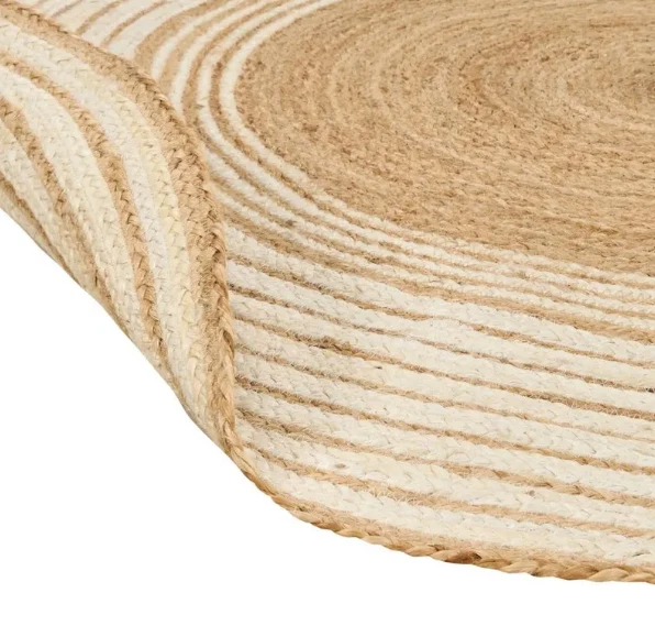 Rug 100% Braided Natural Jute Round Area Rug Custom Size Circular Decor  Carpet - Image 3 of 3