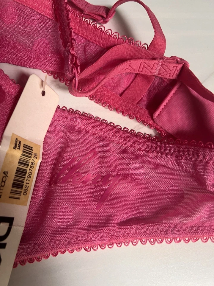 Nuevo Sujetador de Belleza Clásico DKNY Lunares Rosa Talla 34B Nuevo con Etiquetas Foto 3 de 4
