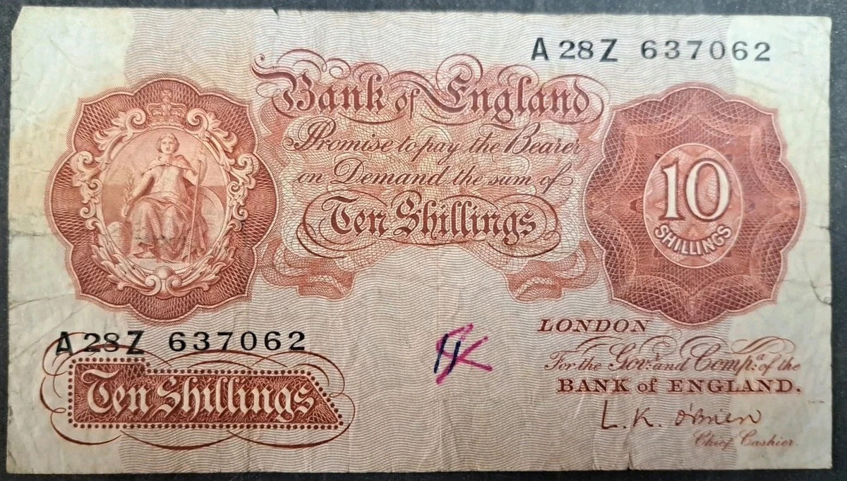 UK Paper Money 10 Shilling Note for sale | eBay