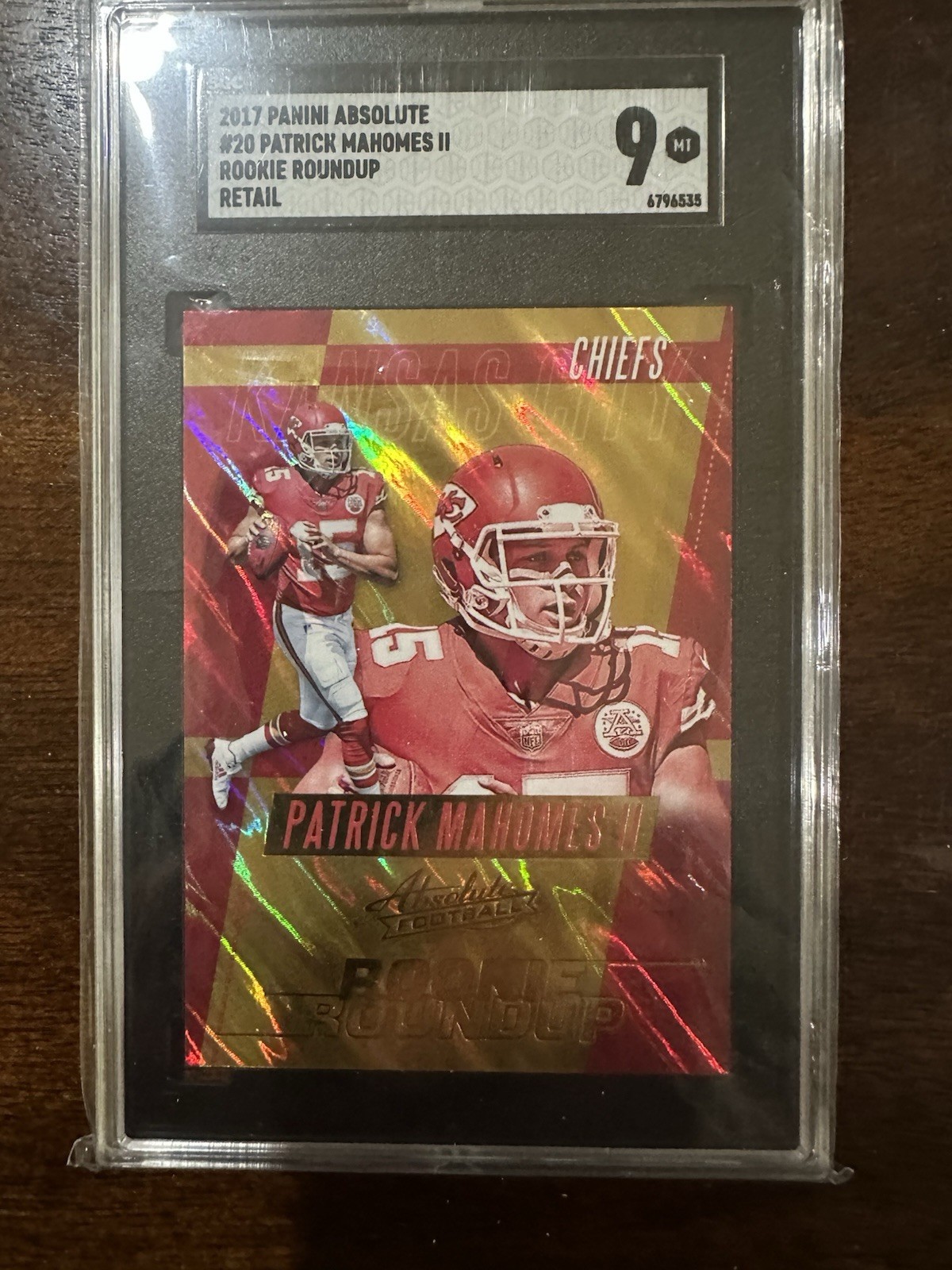 2017 Panini Absolute Patrick Mahomes Rookie Roundup #20  SGC Mint 9