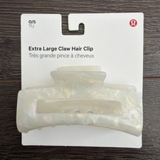 Lululemon Extra Large Claw Hair Clip NWT Pearl White WHTO/SLVT