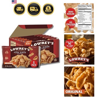 Pork Rinds Snack Pack Microwave Crispy Protein Low Carb 6 Pack