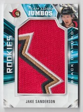 2022-23 UD Black Diamond Team Logos Jumbo Patch Jake Sanderson Rookie Ottawa