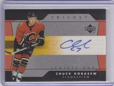 2005-06 Upper Deck Trilogy Scripts One Auto Chuck Kobasew #SFS-CK Calgary Flames
