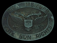 TH15112 VINTAGE 1980s  NRA NATIONAL RIFLE ASSOCIATION  MEMBER BELT BUCKLE