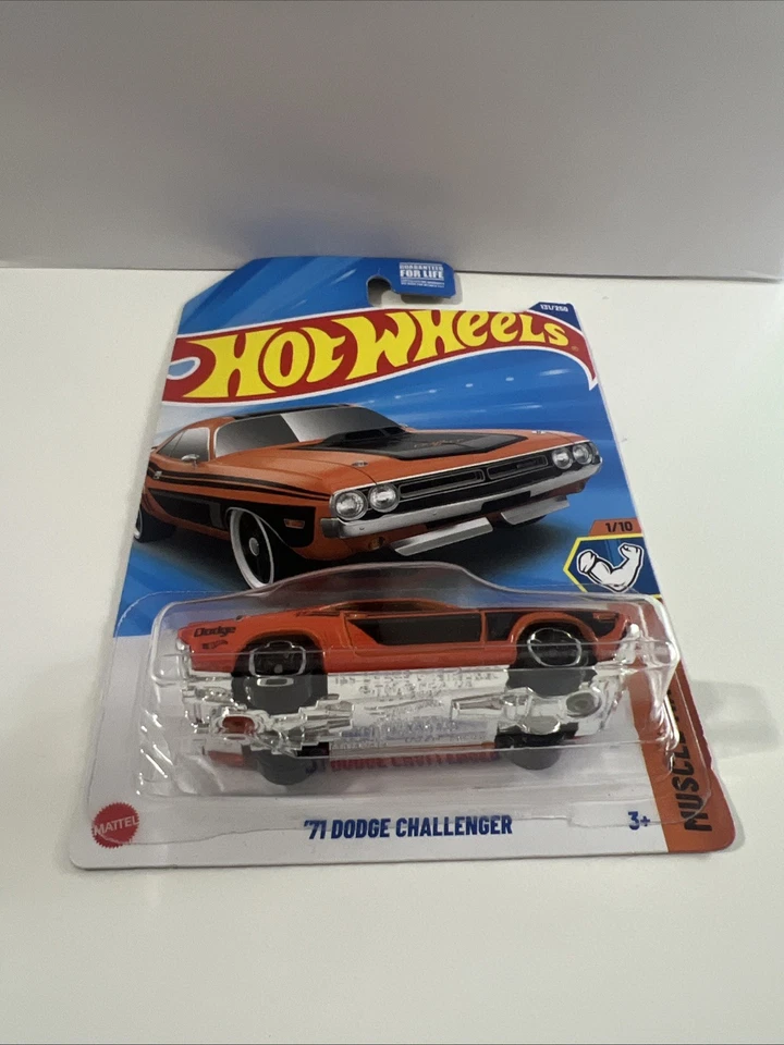 Hot Wheels '71 Dodge Challenger HYY79 Muscle Mania Orange/Black 1/10 - Image 4 of 4