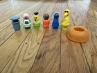 6 Vtg Fisher Price Sesame Street Little People Figures Bert Hooper Cookie Oscar