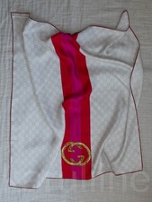 Sciarpa di seta originale Gucci Bamboo Heritage GG Monogram (67x67 cm)