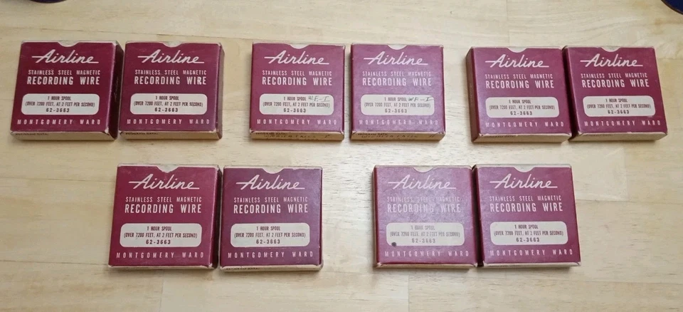 罕见 批量 Montgomery Ward 航空公司/Silvertone 钢制录音线 丢失音乐?????? — 第 3/4 张图片