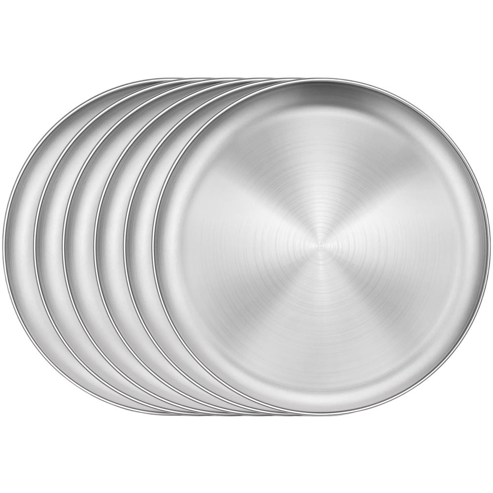 Stainless Steel Plates Set 10 Inch For Durable Lightweight Dishwasher ...