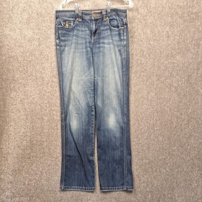 DKNY Jeans Womens Sz 10 (32x32) Soho Straight Leg Med Wash Blue Denim 