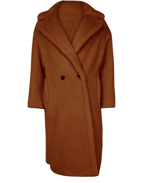 MAX MARA Teddy Tedgirl Bronze Brown Wool Long Coat New & Authentic