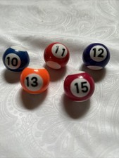 Mini Pool Ball Replacements Stripes   s 10, 11,12,13 15. One Inch Size
