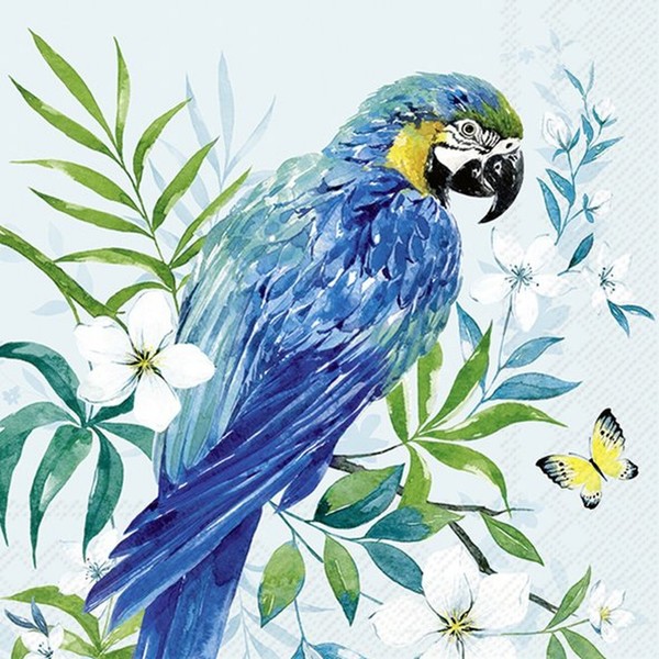 IHR Servietten Parrot Light Blue | Blue | 33 X 33 Cm | 3 Lagig | 20 Servietten-image