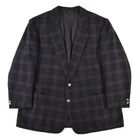 Burberrys Vintage Check Wool Sport Coat Blazer Gold Button Mens EU ~ 58S / US 46